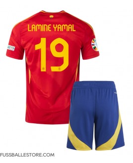 Günstige Spanien Lamine Yamal #19 Heimtrikotsatz Kinder EM 2024 Kurzarm (+ Kurze Hosen)